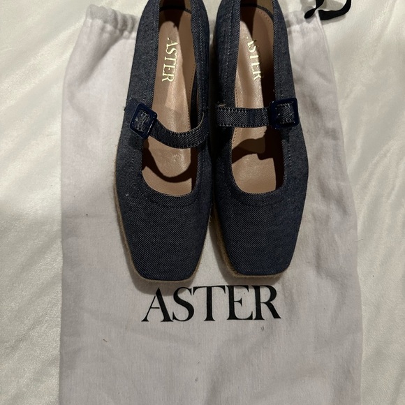 Aster Shoes - Aster Blue Denim Mary Jane Shoes